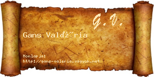 Gans Valéria névjegykártya